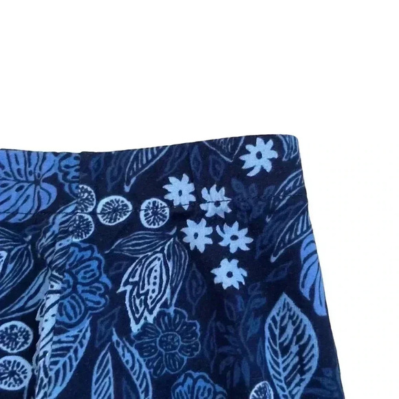J. Jill Blue Floral Skirt Size Small A-Line Cotton Lightweight Stretch Short - Picture 3 of 6